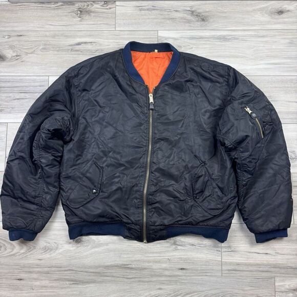 USAF Flight MA-1 Bomber Jacket Blue 2XL Vintage Y2K USA Rothco Military‎ Issue - Picture 1 of 7